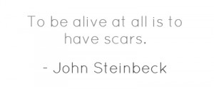 To be alive at all is to have scars.