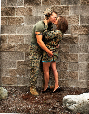 ... his girl. So cute! Love how the camo works well with the wall/ground