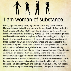 am woman of substance don t judge me by my looks my clothes or the ...