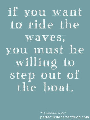 stepping out of the boat