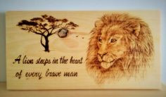 For sale 40$ Picture of a lion made by wood burning technique ...