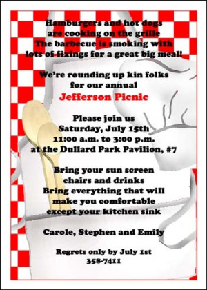 help with your family or company picnic invitations and family reunion ...