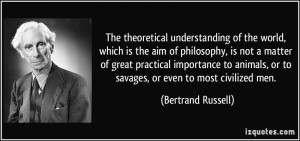 The theoretical understanding of the world, which is the aim of ...