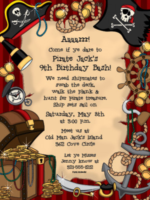 Pirate Treasure Digital Invitation - Arrrgh! Its time for a pirates ...