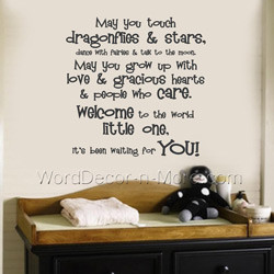Nursery Wall on Wall Quote Vinyl Wall Art Vinyl Wall Words Wall Word ...