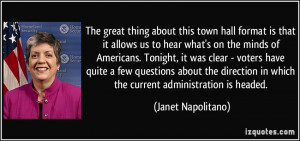 The great thing about this town hall format is that it allows us to ...