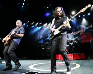 and bass player Geddy Lee of the Canadian progressive rock band Rush ...