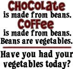 chocolate is made from beans coffee is made from beans beans are ...