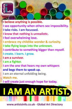 ... art gallery http www artistsinfo co uk i am an artist great quote
