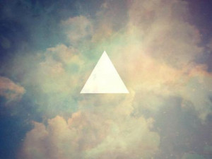 clouds, cute, hipster, sky, triangle, white