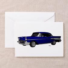 1957 Chevy Dark Blue Greeting Cards (Pk of 10) for