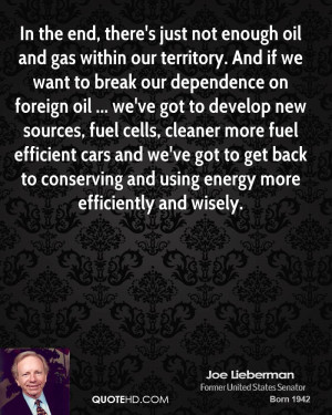 In the end, there's just not enough oil and gas within our territory ...