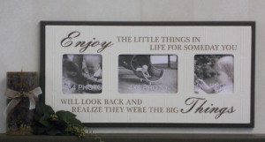 Wall Decor Brown Frame Wall Quote - Enjoy the little things in life ...