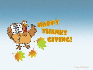 Thanksgiving desktop wallpaper - Save a Turkey eat Veggies