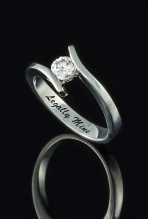 Engraved rings with legally mine