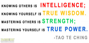 ... yourself is true wisdom. Mastering others is strength; mastering