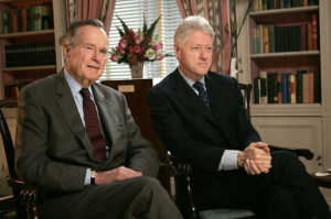 bill clinton and george h w bush bill clinton with former president ...