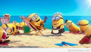 Summer funny cartoons with minions