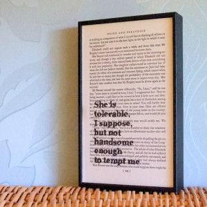 Pride and Prejudice Quote Altered Book Page Art Mr Darcy She is ...