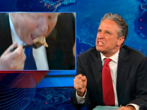 Worse than birthers Jon Stewart mocks Donald Trump for pathetic pizza