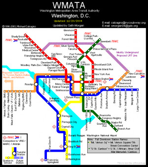 washington dc metro map with attractions