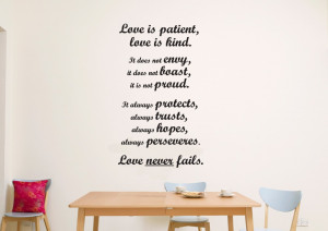 Love Is Patient Wall Quote