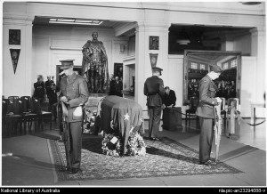 Prime Minister John Curtin 39 s casket lying in state at King 39 s ...