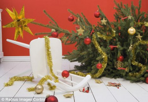 ... christmas tree a worker positions christmas christmas tree ornaments