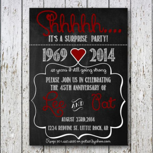 Surprise Party anniversary chalkboard: Parties Anniversaries ...