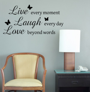 live every moment wall art quote home bedroom wall stickers live every ...