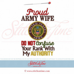 5988 Sayings : Proud Army Wife 5x7