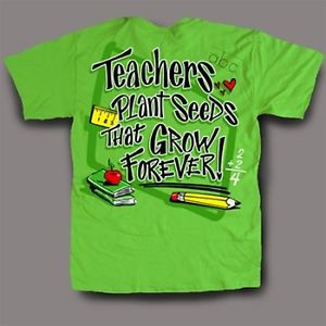 ... Gift-Sweet-Thing-Funny-Teacher-Plant-Seeds-Green-Girly-Bright-T-Shirt