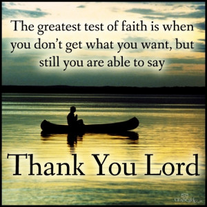 The greatest test of faith,.,