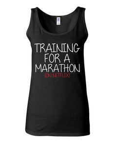 ... Marathon On Netflix - Funny Running Shirt for Women by KimFitFab, $22