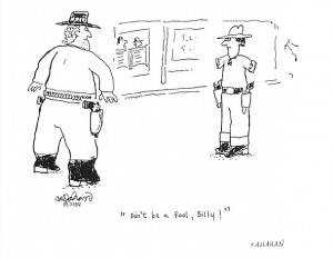 Callahan's cartoons, like this one, were admiringly called 