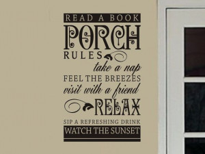 Porch Rules Wall Quote Decal Subway Wall Art on Etsy, $19.00