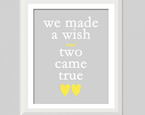 Came True Twin Quote, Twin Nursery Decor, Boy Girl Twin Nursery, Twin ...