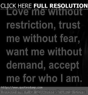 love me without restrictiontrust me without fear fear quote