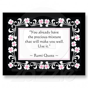 Rumi Quote Inspirational Motivational Postcard