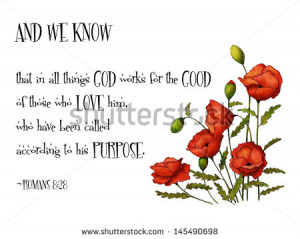 ... with a freehand drawing of red poppy flowers. God works for our good