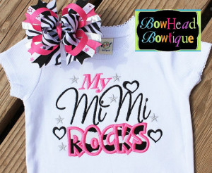 ... White Applique Boutique Shirt or Onesie and Matching Hair Bow Set
