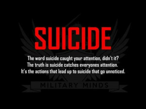 Don't let the things that lead up to suicide go unnoticed.....