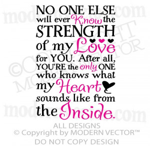 Strength of My Love Quote Vinyl Wall Decal Lettering Boys Girls ...