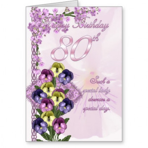 80th Birthday Card For A Special Lady