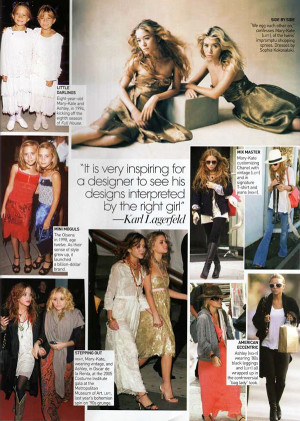 MKA MARY KATE MK ASHLEY OLSEN VOGUE 2006 COLLAGE KARL LAGERFELD QUOTE ...