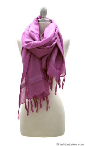 Love Quotes Linen Knotted Fringe Scarf-Purple
