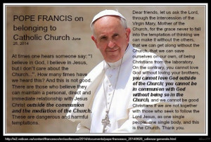 Pope Francis Speaks on Being Outside of the Church