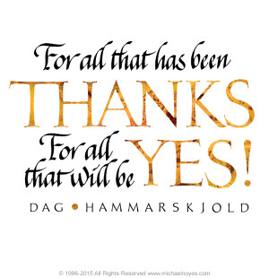 Hammarskjold, Thanks - Yes!, Calligraphy Art Plaques, Inspirational ...