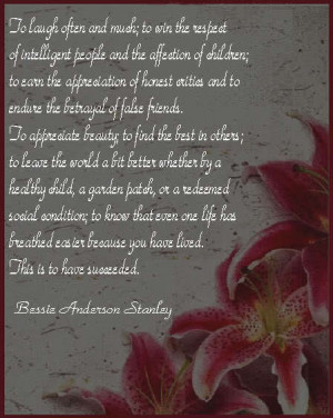 to laugh often and love much Bessie Anderson Stanley quote