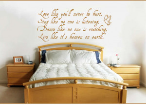 Quotation and Sayings on walls with light brown furniture